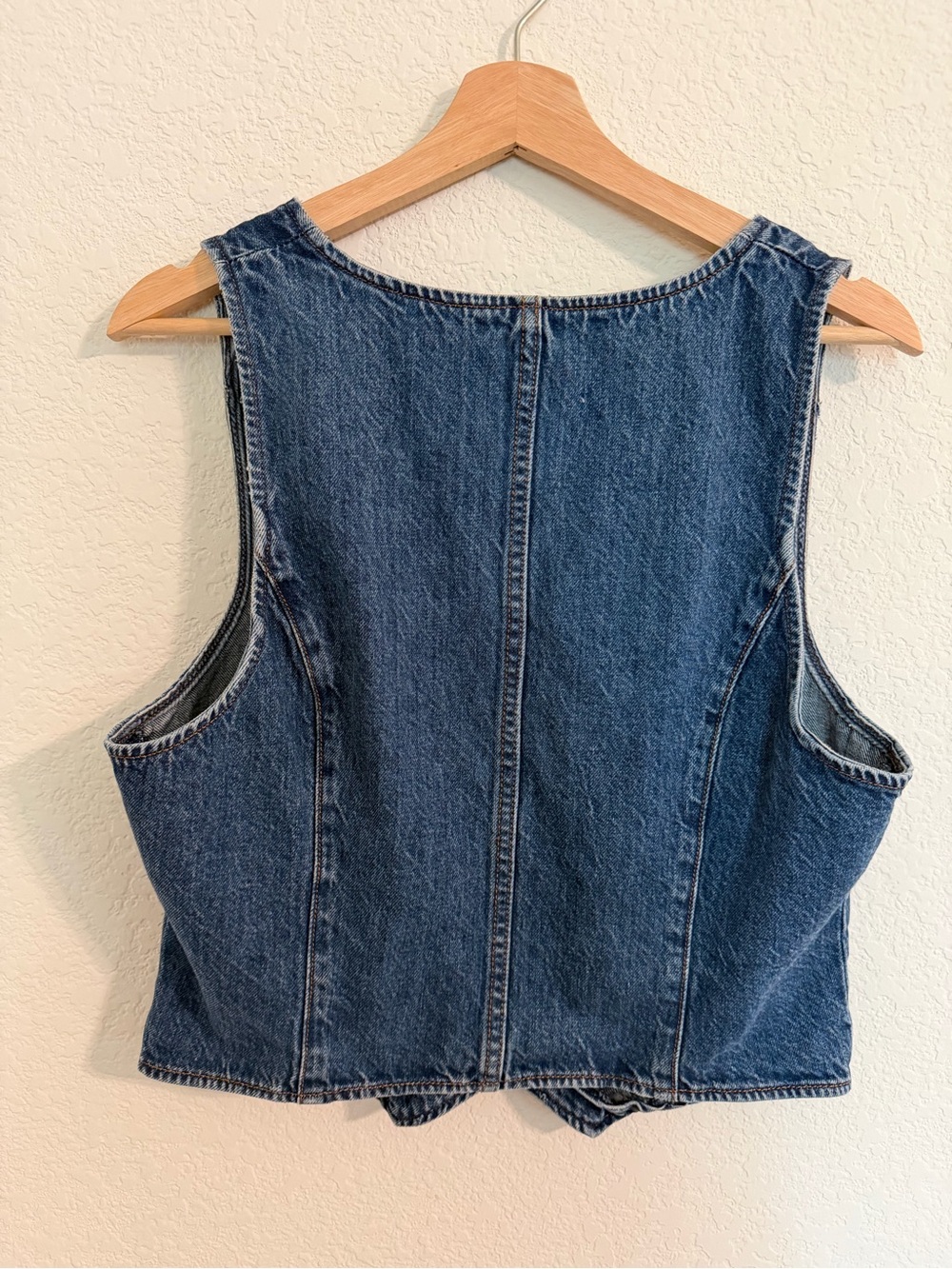 Women's Dark Blue Denim Button Vest size Large - Picture 4 of 7